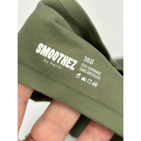 Smoothez By Aerie Women's Green Full Coverage Lightly Lined T-Shirt Bra Size 36D - Picture 6 of 7